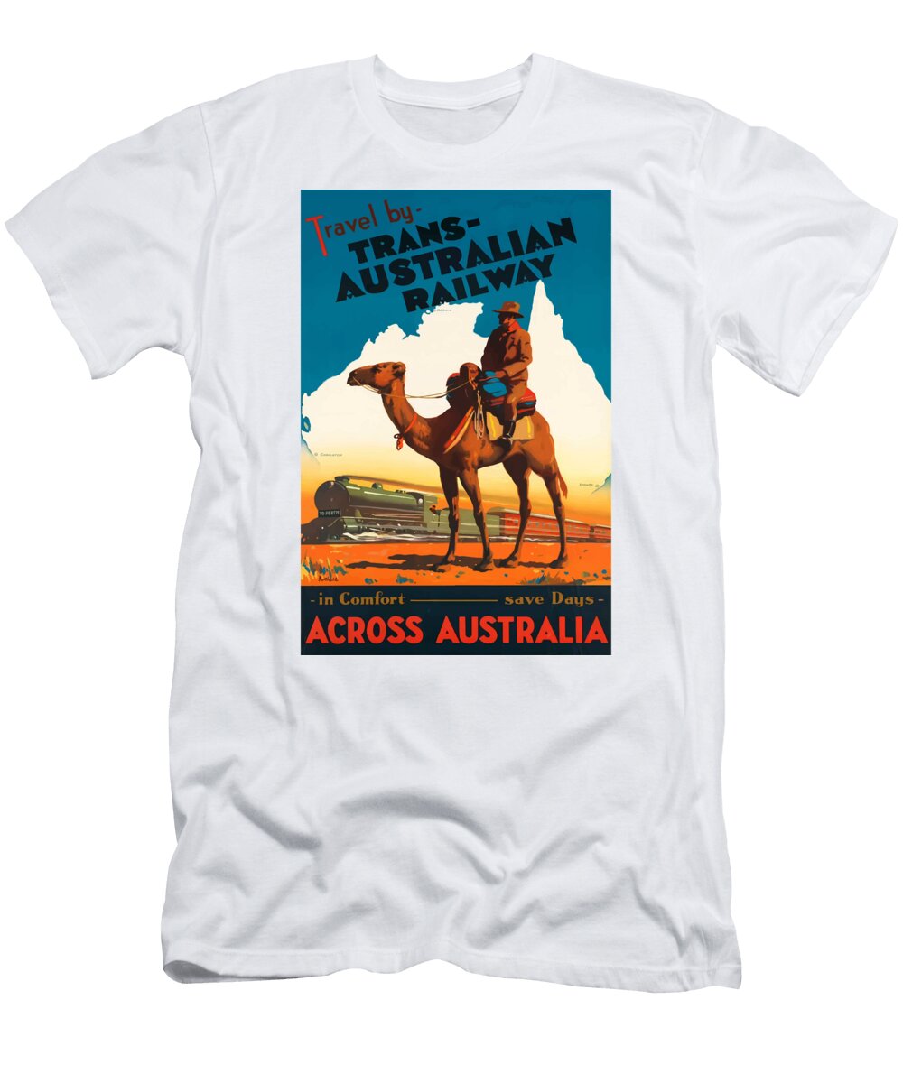1 Tp221 Australia Trans Australian Railway Travel Posters T-Shirt