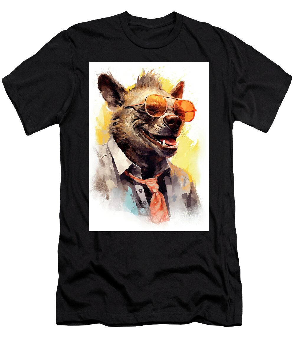 Funny 858 a Hyena Animal Mammal Adrien Efren T-Shirt