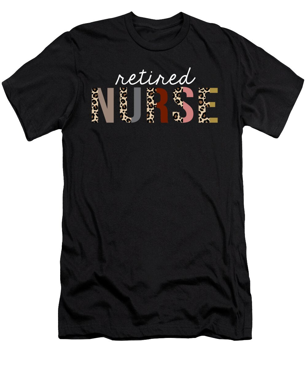 Retired Nurse Leopard Print Funny Appreciation Jensen Cena T-Shirt
