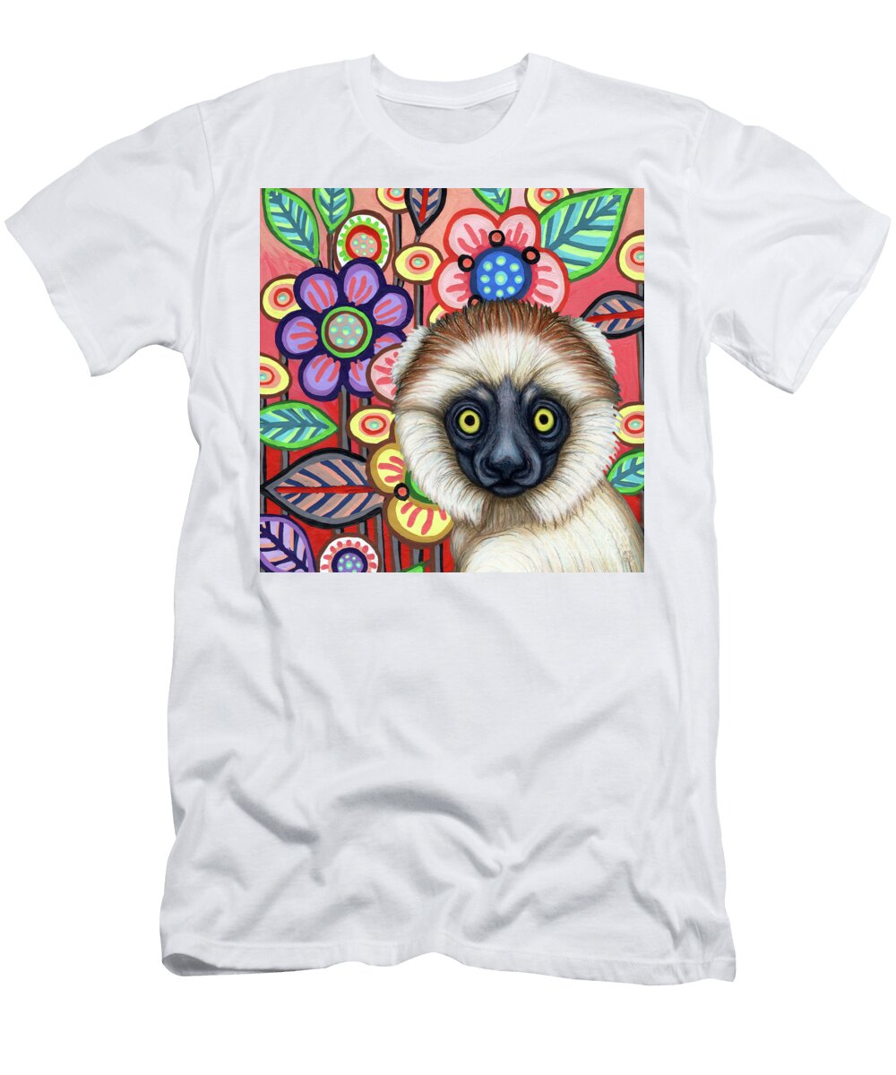 Sifaka in Floral Paradise Amy E Fraser T-Shirt